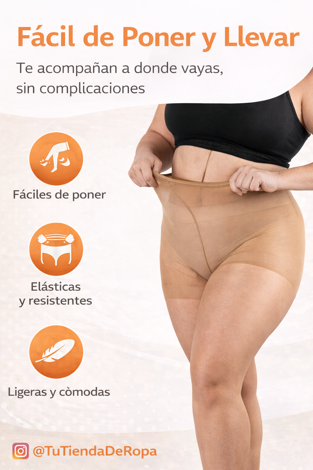 Panty XXL Nylon 18 Denier Punta Invisible + Ajuste Anatómico + Comodidad Ligera | INGESA - Imagen 4