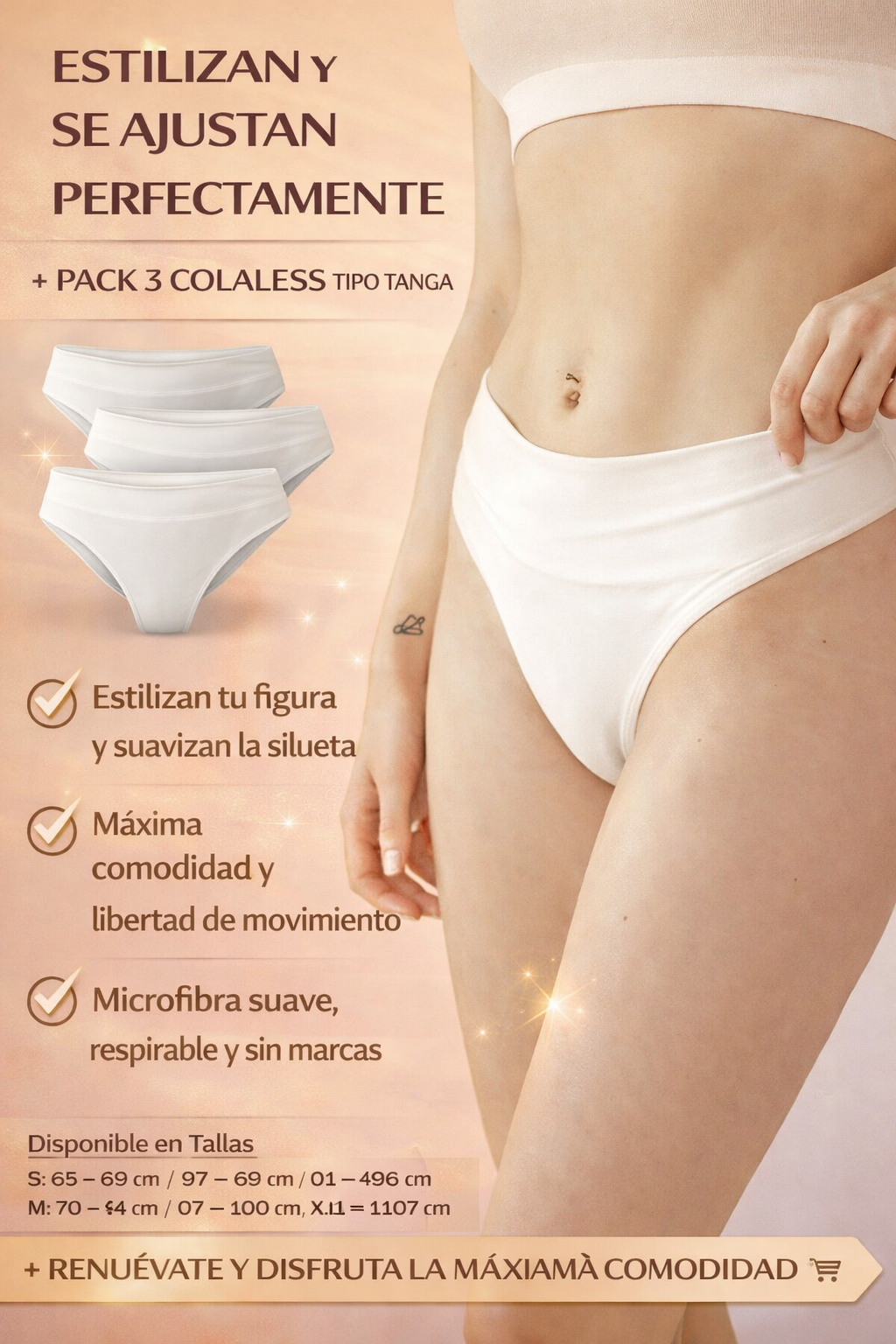 Colaless Cadera Microfibra Invisible Suave Sin Costuras | INGESA - Imagen 2
