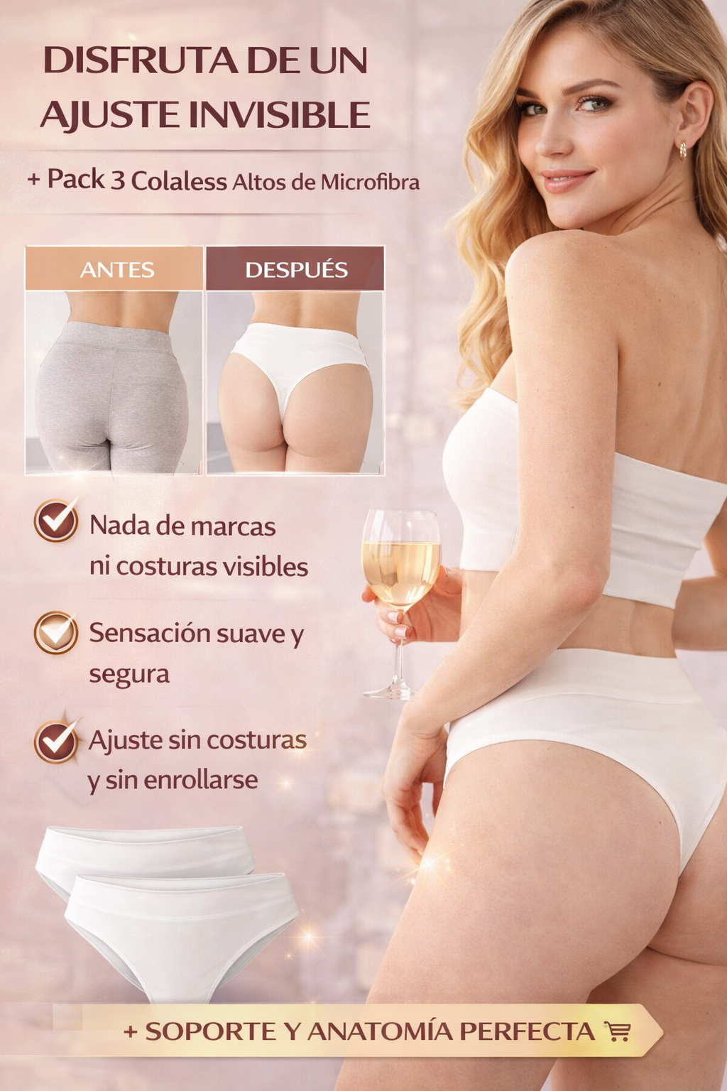 Colaless Cadera Microfibra Invisible Suave Sin Costuras | INGESA - Imagen 3