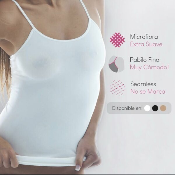 Polera De Pabilo Mujer Camiseta Tirante Delgado Microfibra - Imagen 3