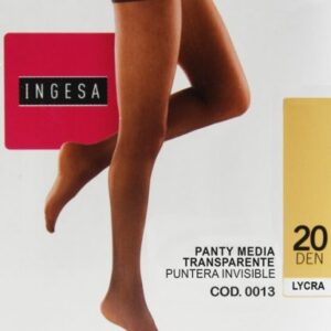 Panty 20 denier punta invisible INGESA, ligera y fresca, ideal para sandalias y calzado abierto.