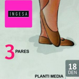 Plantimedia invisible mujer INGESA pack 3 pares, nylon suave con ajuste antideslizante para uso diario.