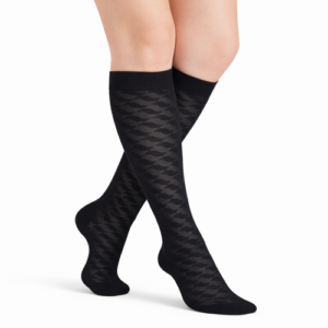 Medias para pantalon Ingesa 70 denier diseño abstracto Wave negra Nylon Lycra resistentes