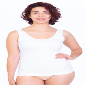 Polera sin manga mujer tirante ancho microfibra Ingesa Comfort-Wide blanca básica invisible